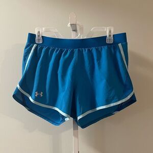 Under Armour Blue Elastic Band Running Shorts